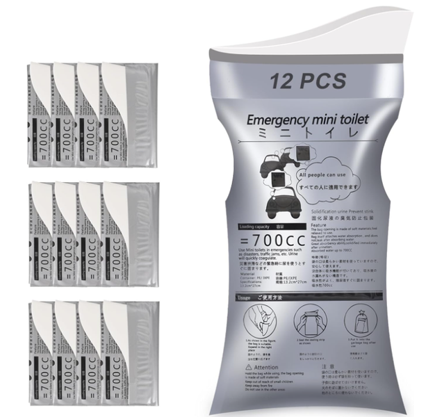 12 Pack Disposable Urine Bag, Men's/Women's Urine Bag 700ml