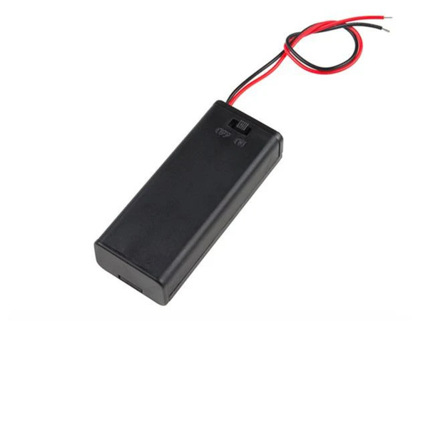 2xAAA Battery Holder with Cover and On/Off Switch - Compact Design