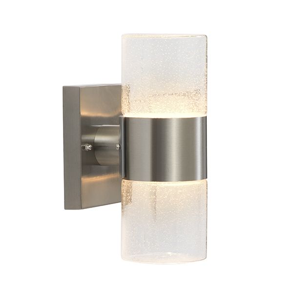 Amanzi 2 Light Satin Chrome Outdoor Wall Light 8333