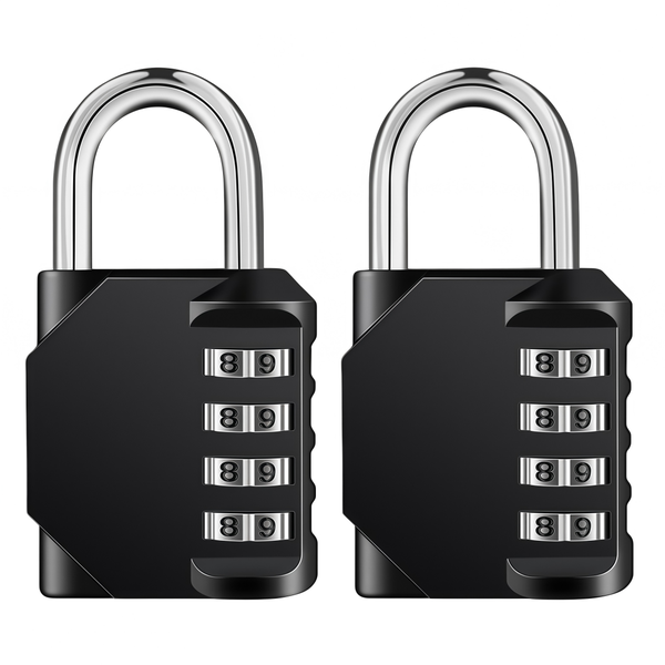 2 Pack 4-Digit Waterproof Combination Padlock For Gym Sports Cabinet