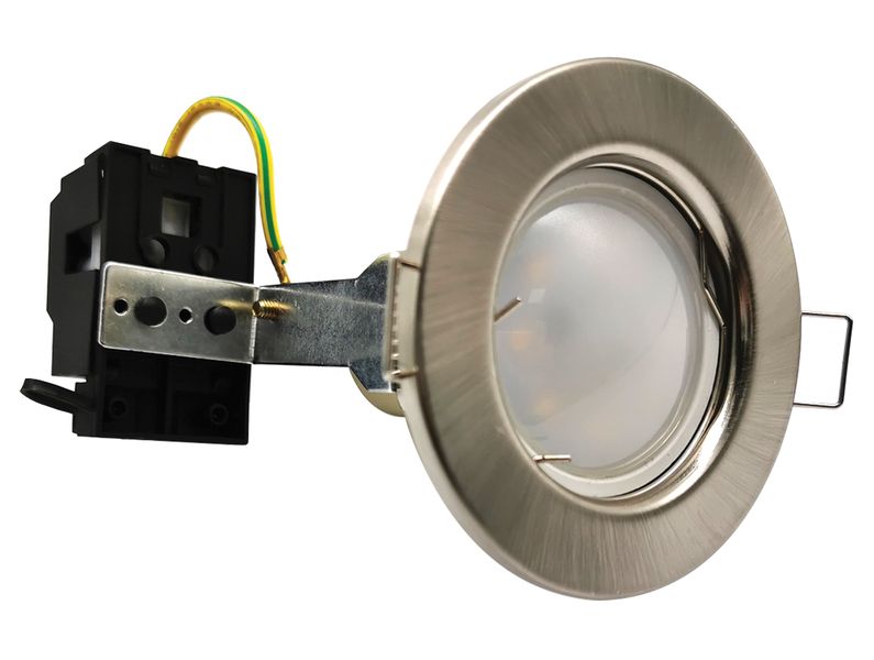 Satin Chrome Downlighter With 5 Watt Warm White GU10 LED Lamp