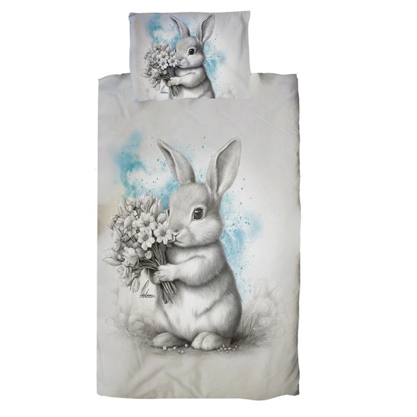 Blue Baby Bunny Cot Duvet Set By Nathan Pieterse image
