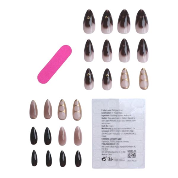 24pcs Atmosphere Almond Sharped Press On Nails