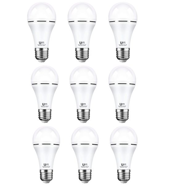 9 PCS Rechargeable LED Emergency Bulb-Daylight (9W-E27)