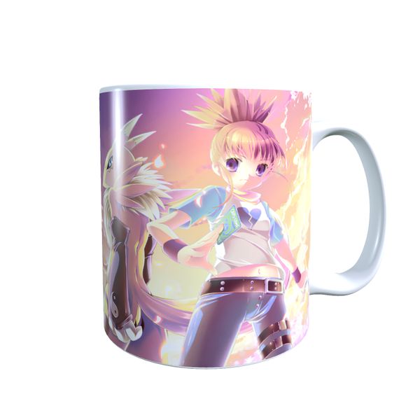 Ruki &amp; Renamon - Digimon Themed Coffee Mug