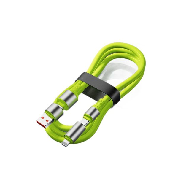 240W 4 - in - 1 Silicone Fast Charging Cable Compatible with iPhone,Type- C
