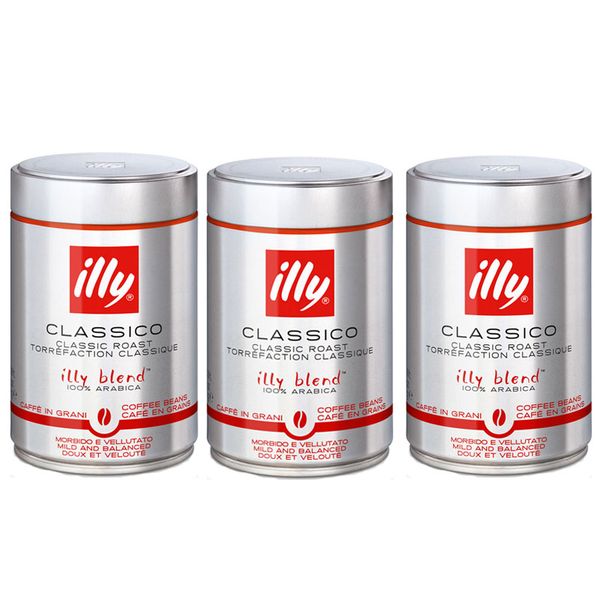illy Coffee Beans - Regular 100% Arabica Blend - Medium Roast - 3 X 250g