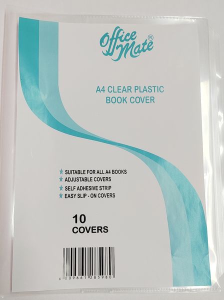 Teacher and School Transparent Platic Book Covers Office Mate A4