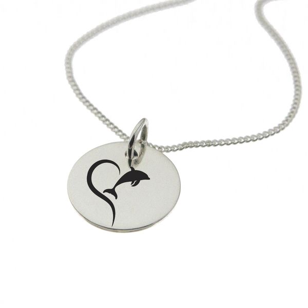 Dolphin Sterling Silver Necklace with Chain