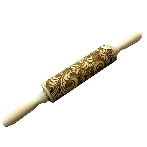 Christmas Flowers Embossed Rolling Pin for Baking Cookies