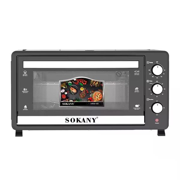 Black Electric Oven with Timer Home Baking Countertop Electric Toaster Oven