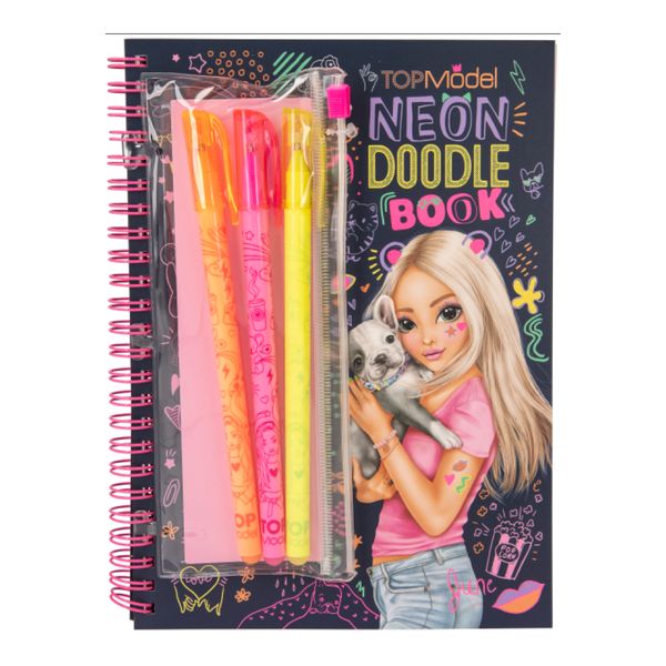 Top Model Neon Doodle Book with 3 Neon Pens