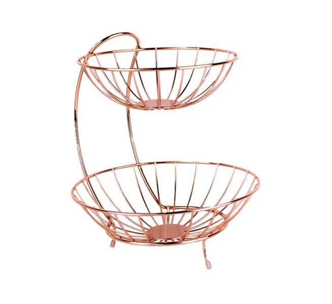 Rose-gold Fruit Basket 2-tier