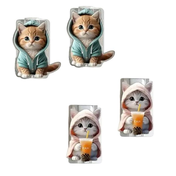 Cartoon Kitty Cat Cable Protectors - 4pcs Set, Anti-Break for Charger Cable
