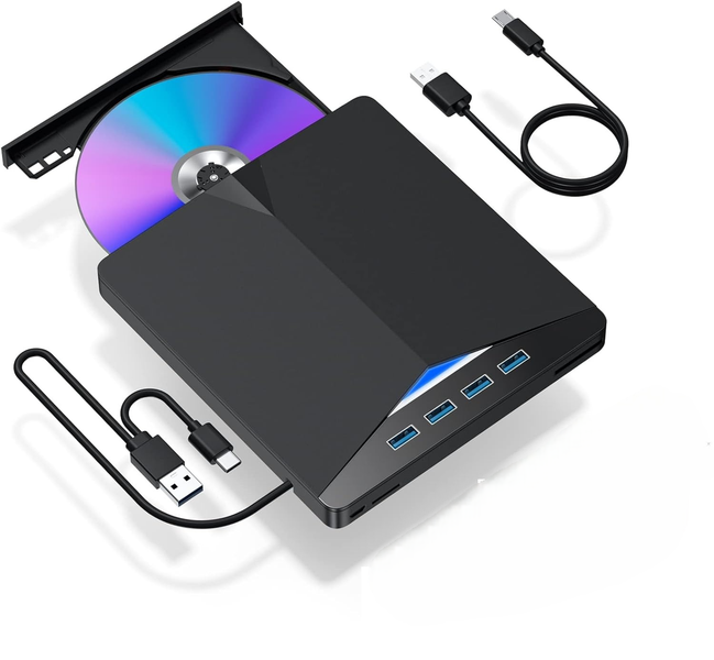 Bluray/DVD Drive for Laptop, 7 in 1 USB 3.0 DVD Player DVD Burner, CD ROM