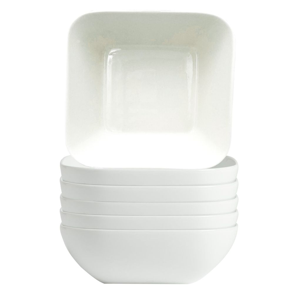 Square Serving Ceramic Bowls Dishwasher & Microwave Safe Set of 6