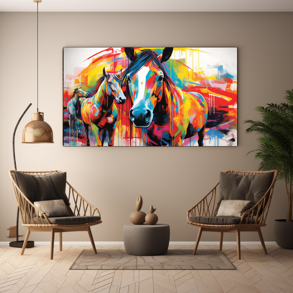 Canvas Wall Art - Graffiti Gaunlet Horse - BK0238