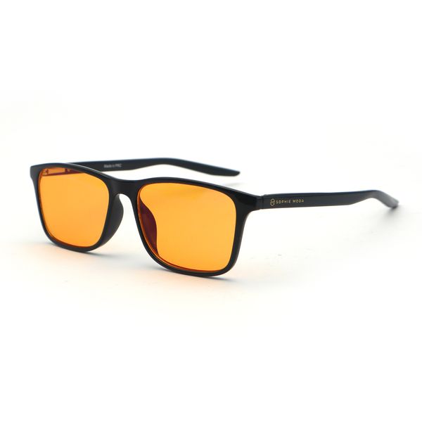 Sophie Moda Glasses: 98% Anti-Blue Light Night Sleep Amber - Stealth