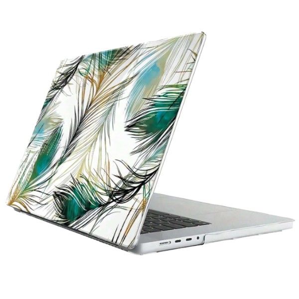 Peacock Feather Printed Protective Case for MacBook Air M2 2022 - White