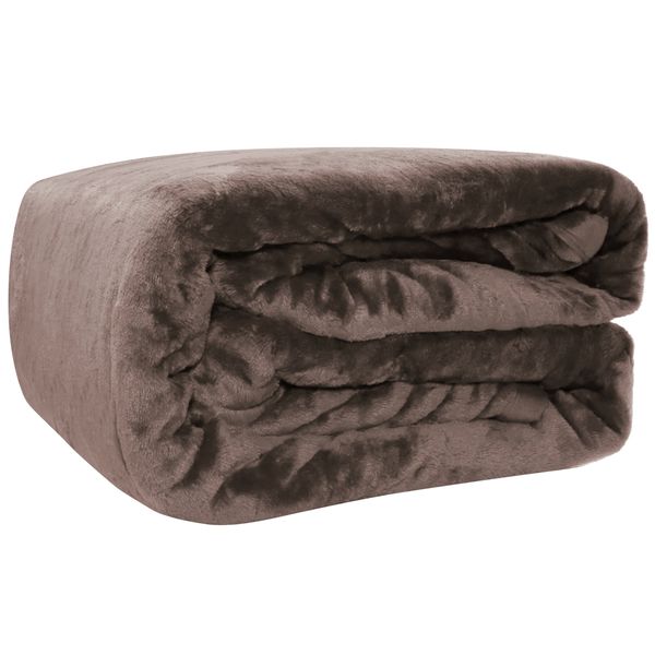 Luxury Cashmere Feel Flannel Blanket Throw by Soul Lifestyle - Mocha