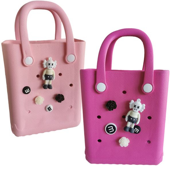 JINA Rubber Hand Bags / Slotted Tote Bag / Beach Bags - Pack of 2