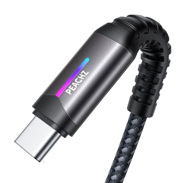 Peachz 3.2A USB A to USB C Fast Charging Cable with LED Light