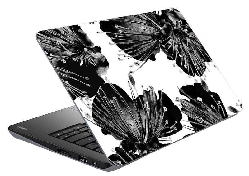 Hey Casey! Black Floral Laptop Sticker - 35.8 x 25.5cm