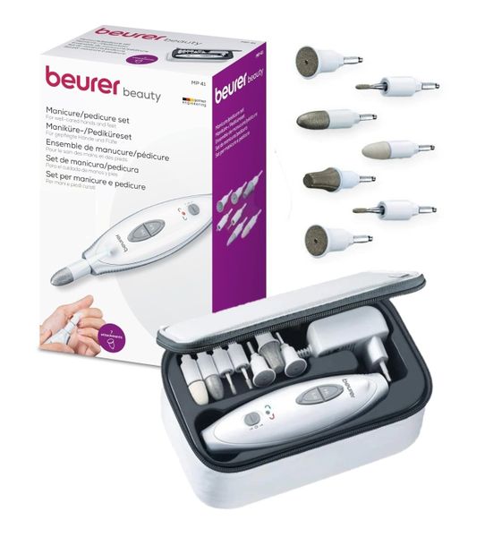 Beurer Germany Electric Manicure &amp; Pedicure Nail Tool Set with 7 Tips MP 41