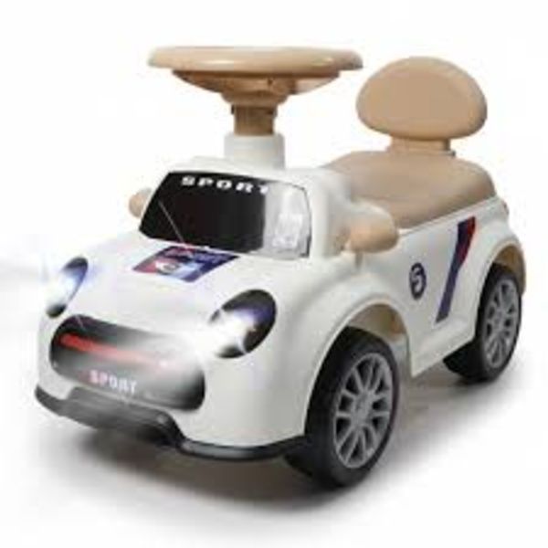 Kids Ride-On Push Car with Steering Wheel, Storage Seat &amp; Safety Backrest