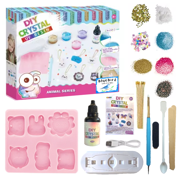 DIY Crystal UV Resin Kit Animal Silicone Mould Kids Arts &amp; Crafts BlueBird
