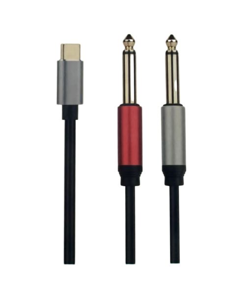 Good Quality USB TypeC To Dual Double Male Jack Aux Cord Adapter Jack Audio