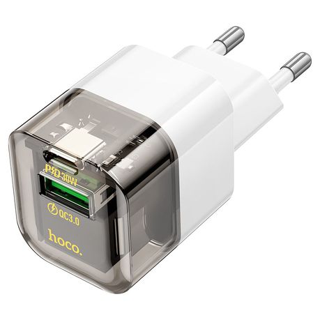 Fast i Phone Charger Adapter 30Watt Dual Port (USB+Type-C)-Hoco C131A Image