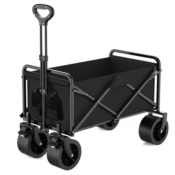 Foldable Heavy Duty Camping Wagon, 250KG Load 10'' All-Terrain Utility Cart
