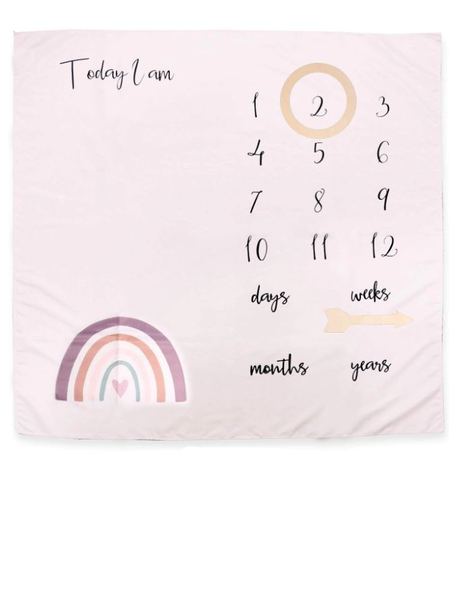 Baby Monthly Milestone Blanket - rainbow