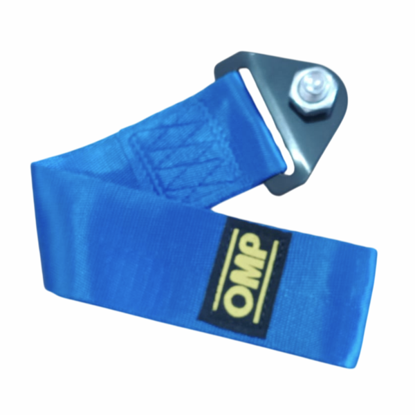 OMP Neon Blue Bolt on Tow Strap