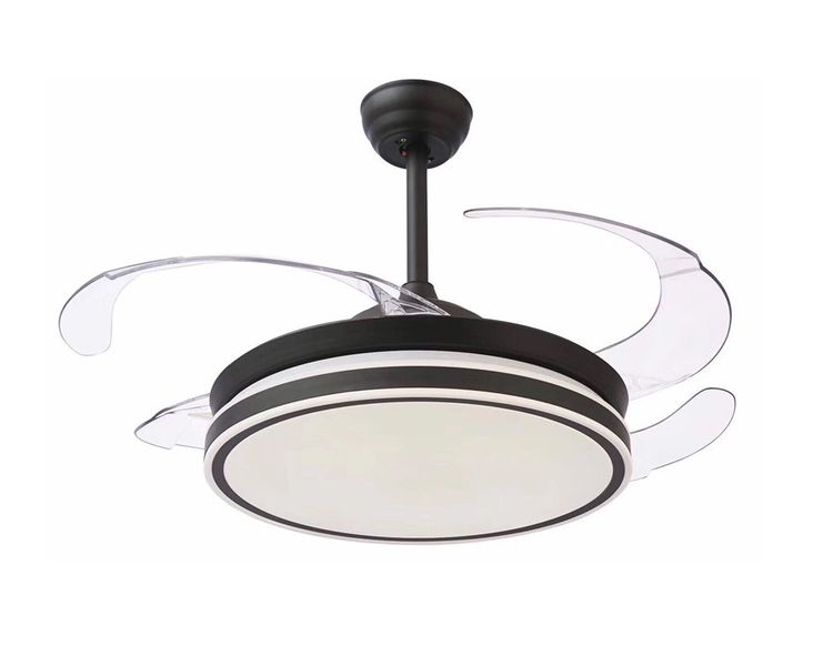 JB Luxx Auto Folding Remote Controlled LED Ultra Quiet Ceiling Fan - Black