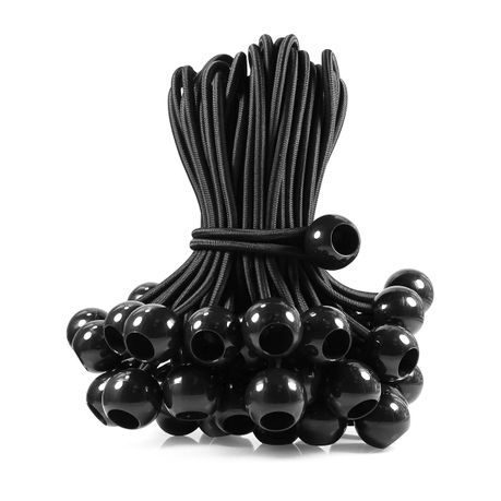 30 Piece Ball Bungee Cord Heavy Duty Bungie Cord Balls Tarp Tie for Tents Image