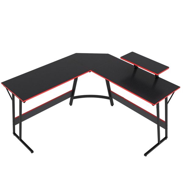 L Shaped Gaming Desk Corner Computer Desk Office Desk with Monitor Stand