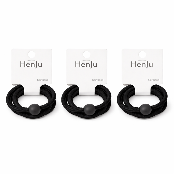 3 Pack - Pearl Twist Knitted Headband - Black
