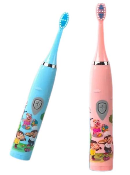 Kids' Battery-Powered Sonic Electric Toothbrush with 7 Brush Heads