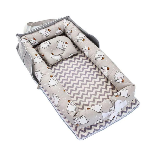 Baby's Anti-Collision Soft Lounger Bassinet Bed - Five-pointed star