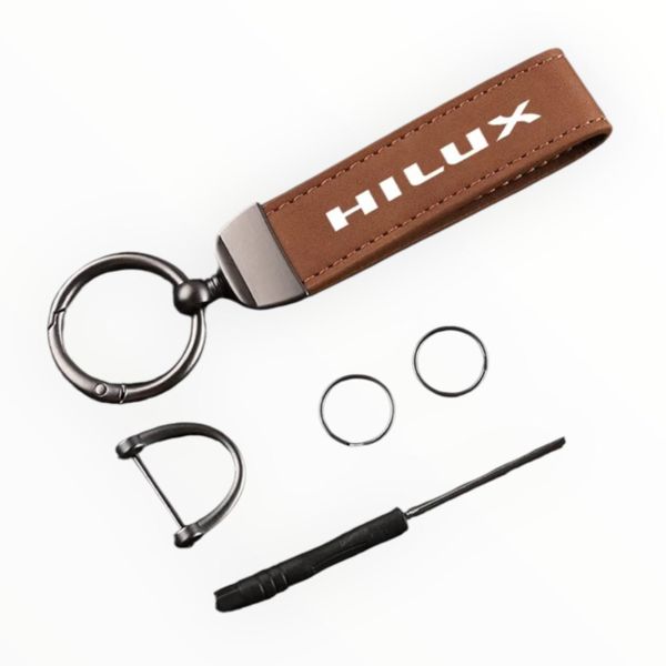 HILUX Keychain - Premium Leather Strap with Multi-Ring Holder - Brown