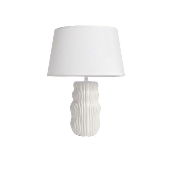 Home and Party Home White Ribbed Contemporary Lamp