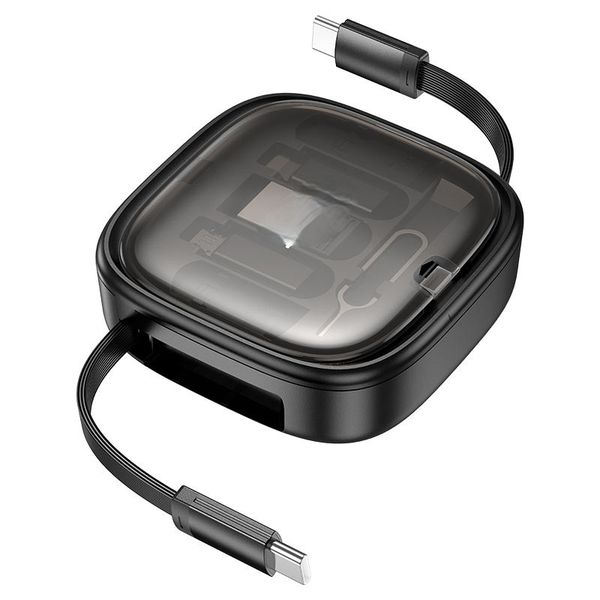 Multifunction 60W Retractable C To-C Charging &amp; Data Cable Set 3 Adapters