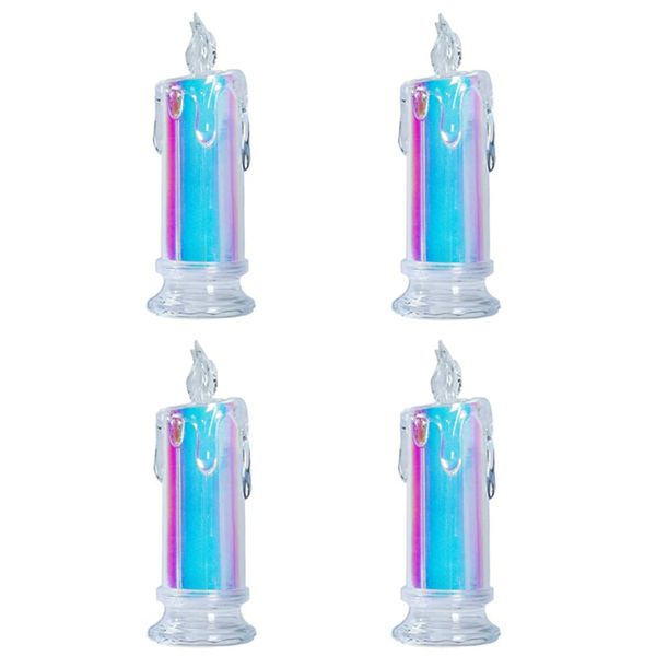 Elegant LED Flameless Candles - Pack of 4 - 18 x 4.5cm