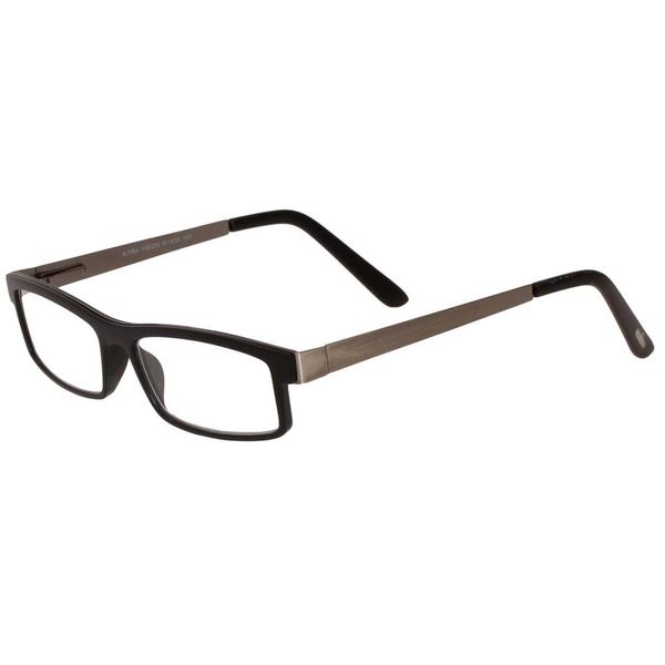 X-Tra Vision Mens Rectangle Reading Glasses - Black