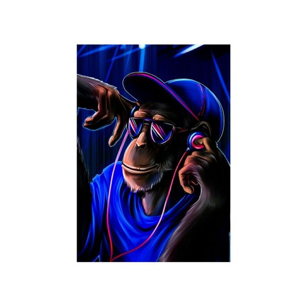 Music Monkey Blue - A1 poster