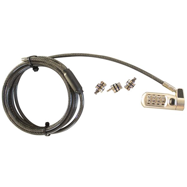 RCT NL-N301 Universal 3-in-1 Notebook Lock - 4-Digit Combination, 2m