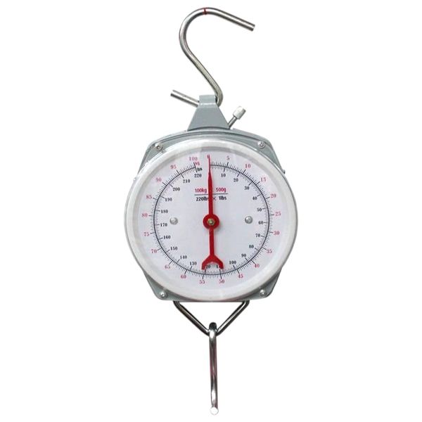 200kg Capacity Hanging Scale Alloy Mechanical Hanging Scales With 2 Hooks