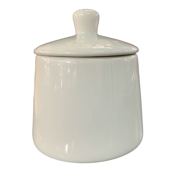 Sugar Basin With Lid Tapered White Porcelain